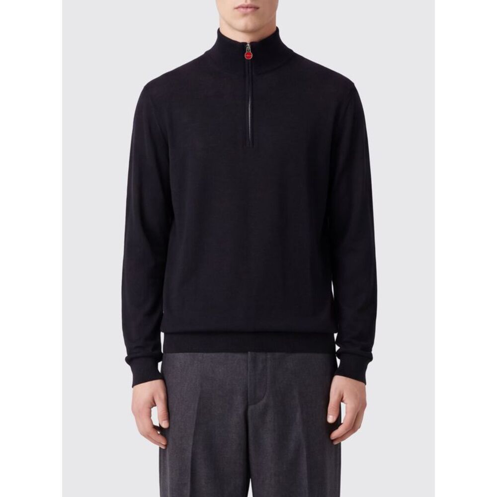Kiton Men Kiton Pure Wool Half-Zip Roll Neck Jumper With Ribbed Trims